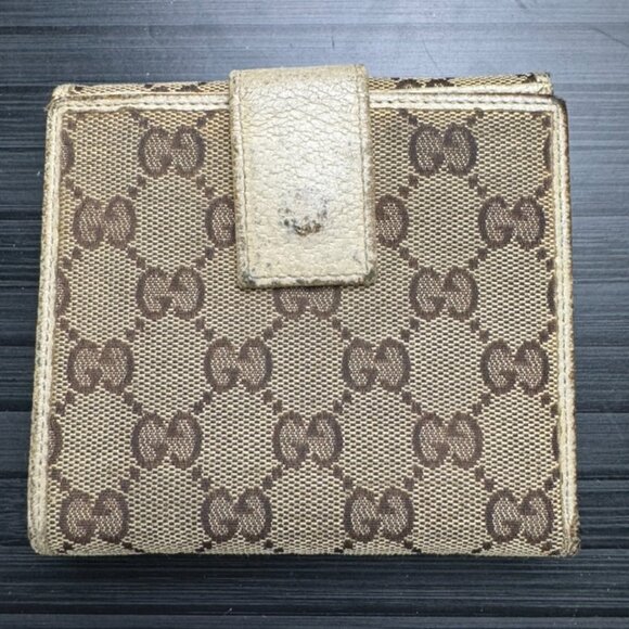 Gucci GG Canvas Tan Bifold + Coin Pouch - Picture 3 of 7